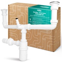 Siphon Flaschensiphon DoppelbeckenspüLe 6/4 40/50 Mm Ablauf GeräTeanschluss