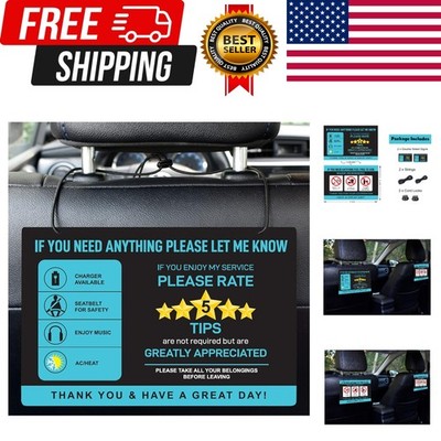 2-Pack Tips Rating Appreciated Rideshare Accessories Sign for Car Taxi - Rate Me