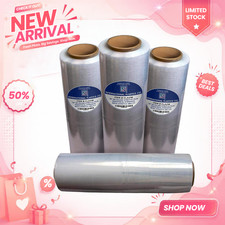 4 Pack 18in x 1500FT Stretch Wrap 80 Gauge Clear Heavy Duty Packing Film