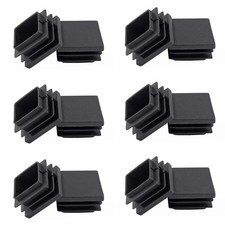 30 Pcs 1-1/2" Square Plastic Plugs Insert End Caps Black Tubing End Caps for ...