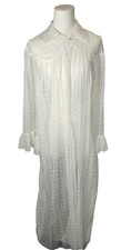 Vintage Peignoir Duster Sheer Chiffon Ruffles Hearts TULA Cottagecore Appx M/L