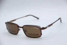 NEW EASYTWIST CT236 10 BROWN POLARIZED AUTHENTIC CLIP-ON SUNGLASSES 52-16