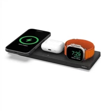 Belkin Black BOOST CHARGE PRO 3-in-1 Wireless MagSafe Charging Pad For Apple