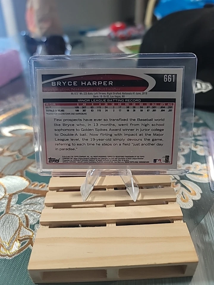 2012 Topps #661 синий шлем Брайс Харпер RC Washington Nationals - Изображение 2 из 4