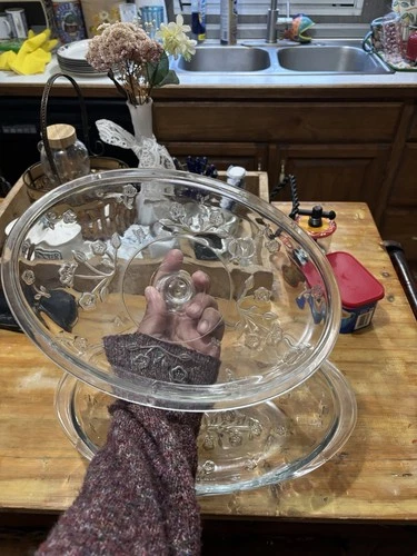 Vintage Anchor Hocking Savannah Clear Glass Casserole Dish with Lid - 2qt - Oval