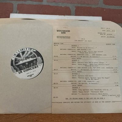 38 Special. Westwood, One Promo Air Date. 4/19/82 With Cue Sheet￼￼