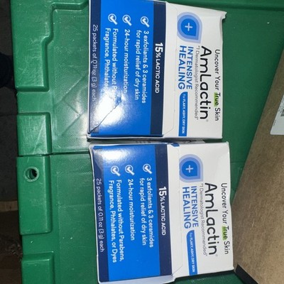 AmLactin Intensive Healing Cream - 50 packets - 2 Box Bundle
