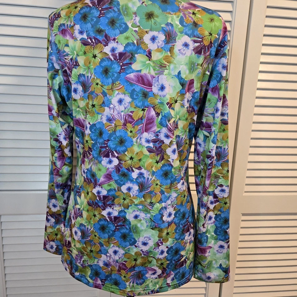 Camisa de manga larga para mujer 5Fin estampado floral UVX rendimiento UPF 30 talla pequeña Foto 4 de 4