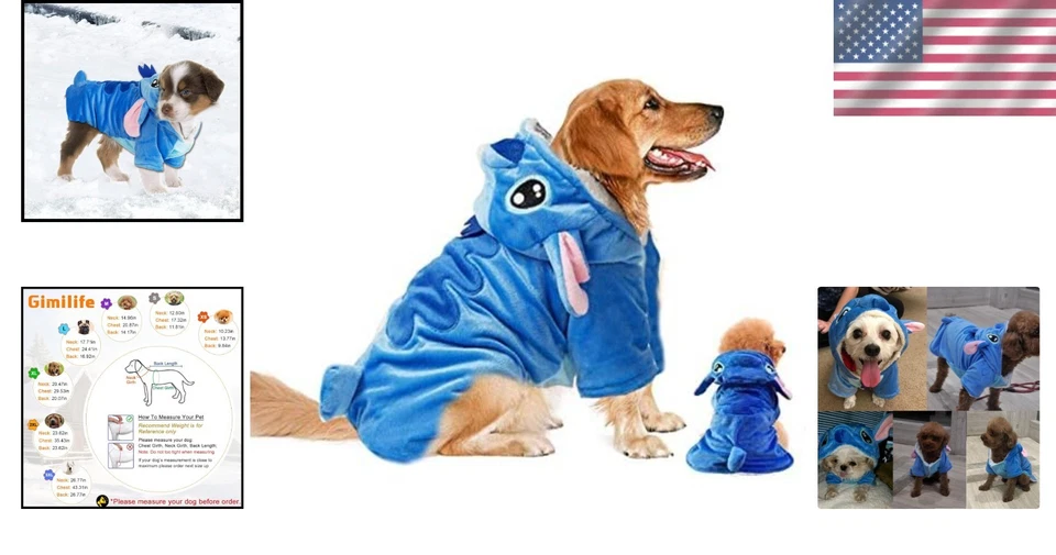 Мягкий бархат XL собаки костюм - мультфильм стежок толстовка с капюшоном для Хэллоуина и Рождества - Изображение 2 из 4