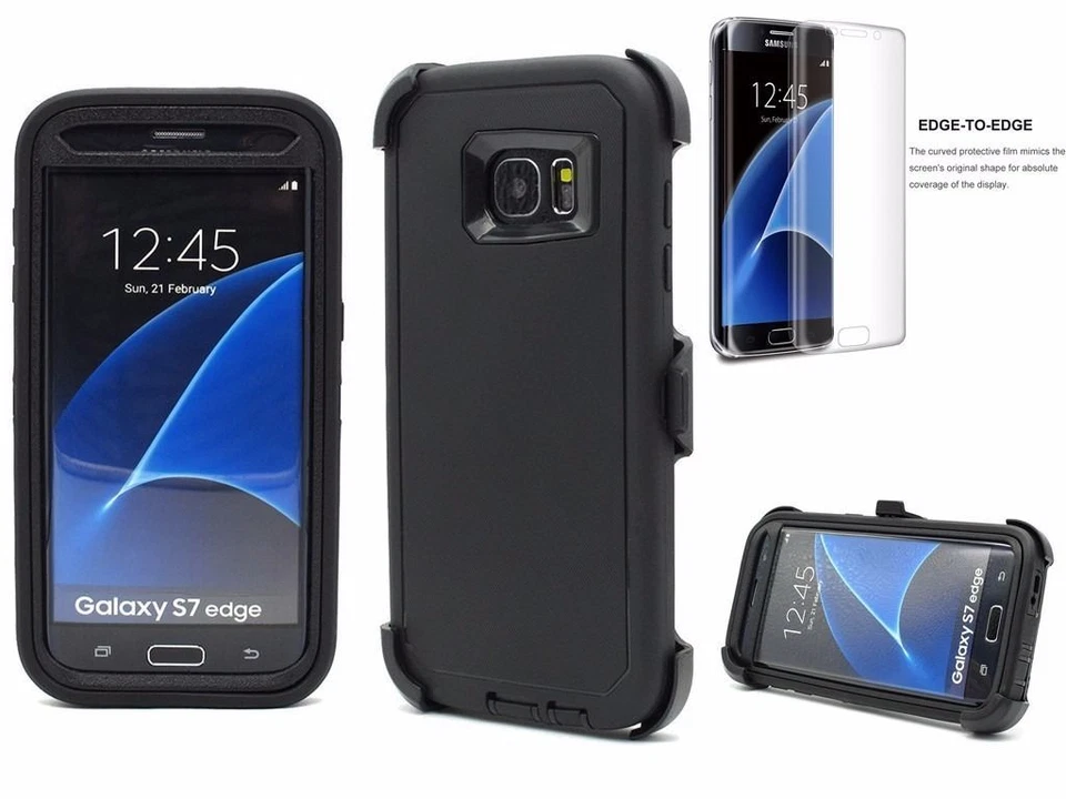 Для Samsung Galaxy S7 / S7 edge чехол подходит Defender ремень зажим и протектор экрана - Изображение 2 из 4