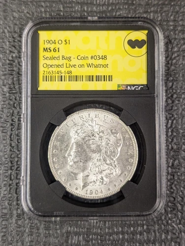 1904-O $1 Morgan Silver Dollar NGC MS61 Whatnot Live Opened Sealed Bag Coin #348