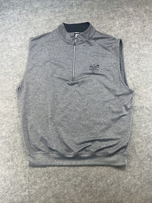 Footjoy Mens Golf Vest XL Stretch Jersey Knit 1/4 Zip Gray River Oaks  Athleisure