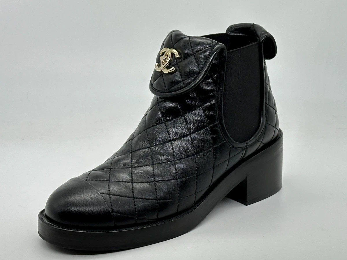 Chanel quilted ankle boots cheap
