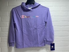 NWT Champion French Terry Hoodie Classic Rainbow Script Salty Purple L