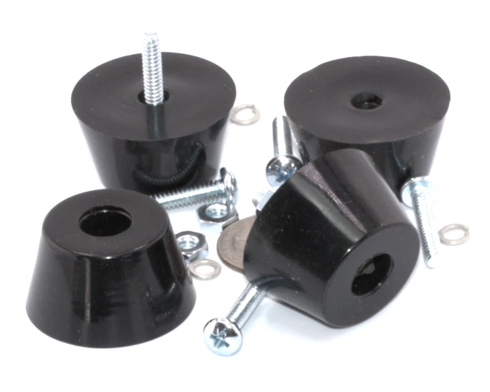 Power Generator Rubber Feet 7/8" Tall X 1 1/2" OD Mounting Screws Nuts  Set of 4 - Image 2 of 4