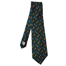 VTG Gap Silk Tie Green Colorful Sailboats Nautical Made in USA Wide 4"