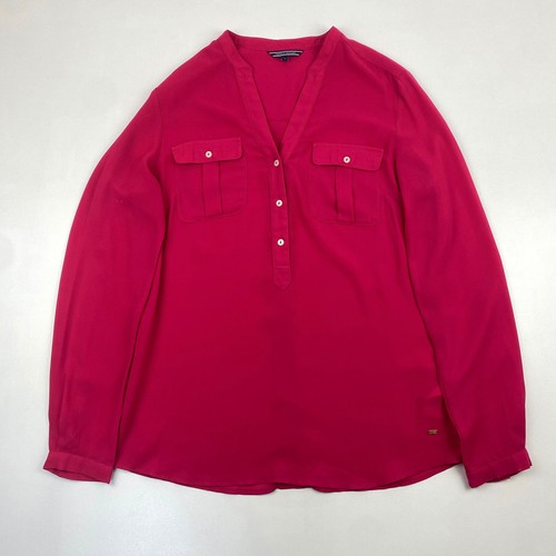 TOMMY HILFIGER Pink Blouse , Women’s Lightweight Longsleeve Top , Size 8