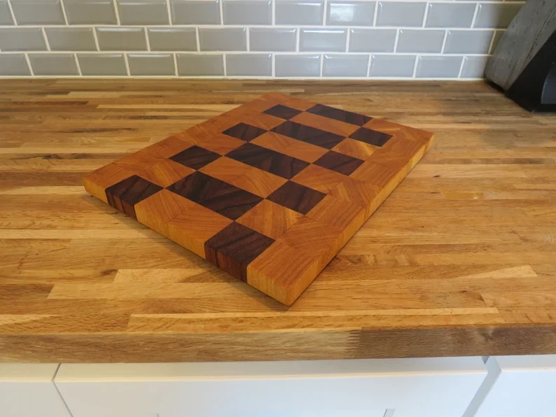 Mimosa/Guanacaste End Grain Exotic Hardwood Butcher Block - 14” x 10.75” x 1.25”