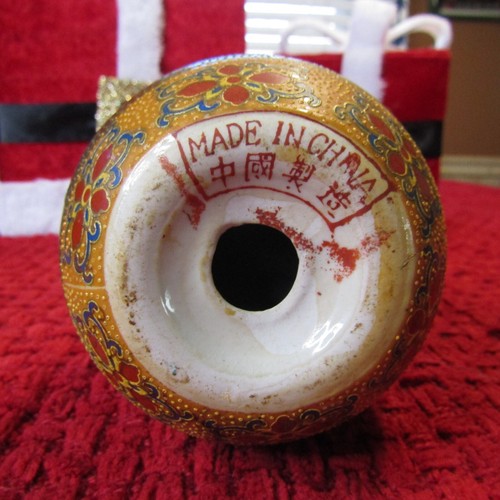 Vintage Ceramic Egg Wood Base Geisha Chinese Hand Painted Satsuma - Picture 6 of 6