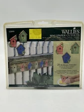 Wallies - 25 Pre-pasted Wallpaper Birdhouse Cutouts Just Wet & Apply - New H 4.5