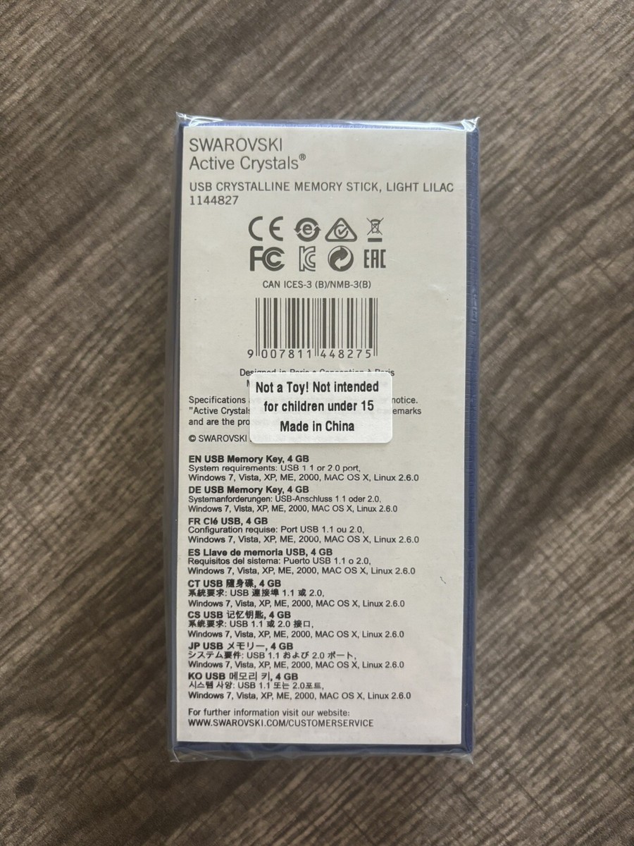 NIB! Swarovski Active Crystals USB Crystalline Memory Stick 4GB