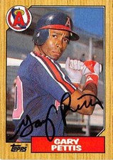 Gary Pettis autographed baseball card (California Angels) 1987 Topps #278