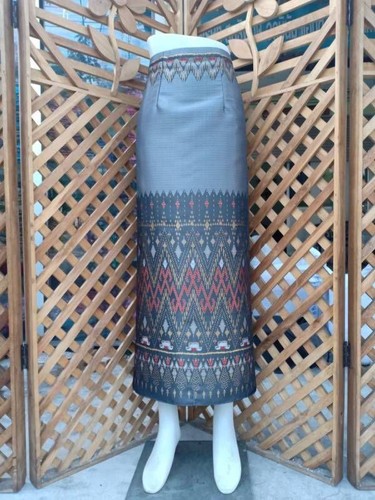 LAOS/THAI SILK SARONG SKIRT WAIST ONE SIZE WRAP AROUND/LENGTH 34/35" - Picture 13 of 117