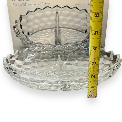 Indiana Glass Clear Crystal Oval Relish Dish 7" x 10" Divided Serving Bowl USA - Picture 5 of 8