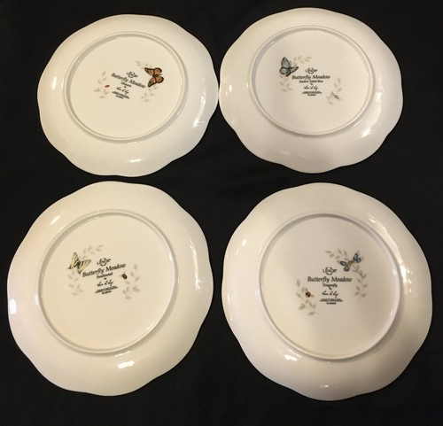 Lot Of 4 Lenox Butterfly Meadow Louise LeLuyer 9 1/8" Luncheon /Salad Plates - Picture 6 of 6