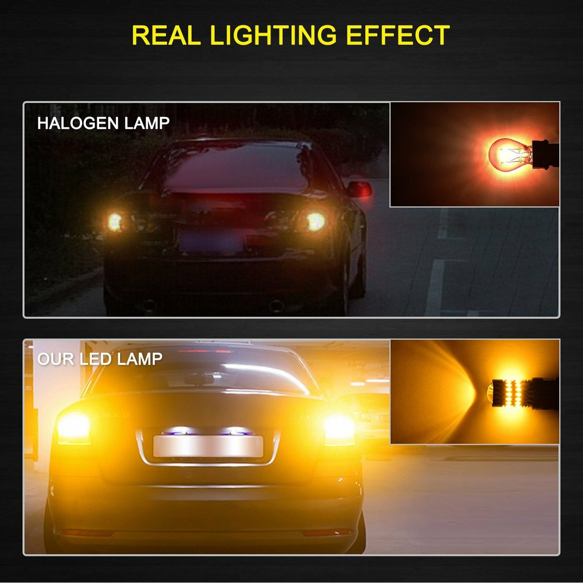 AUXITO Yellow Amber 3157 DR LED Turn Signal Parking Light Canbus - Foto 8