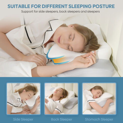 Almohada cervical suave para cuello dolor de hombro almohada de espuma viscoelástica tamaño king - Imagen 5 de 8