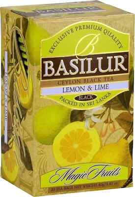 Basilur Lemon & Lime, Ceylon Black Tea Magic Fruits Collection 40g 20TB Free Sh
