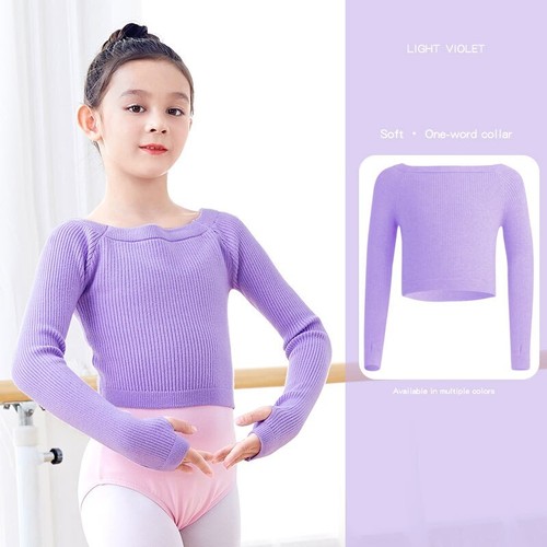 Ballet Top Girls Ballet Jacket Sweater Kids Dance Knitwear Sweater Warm Coat - Picture 19 of 47