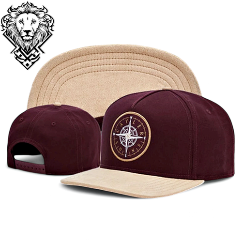 Compass Embroidered Flat Brim Unisex Snapback Hiphop Street Fashion Baseball Cap - Foto 6 di 14