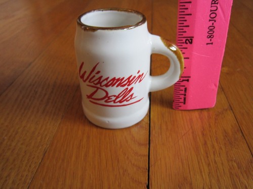 Vtg Wisconsin Dells Mug Mini Cup Shot Glass Ceramic Souvenir Collectible FreShip - Picture 8 of 11
