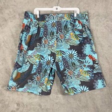 Joe Marlin XXL Swim Shorts Men's Hybrid Trunks Hawaiian Drawstring Inseam 10  
