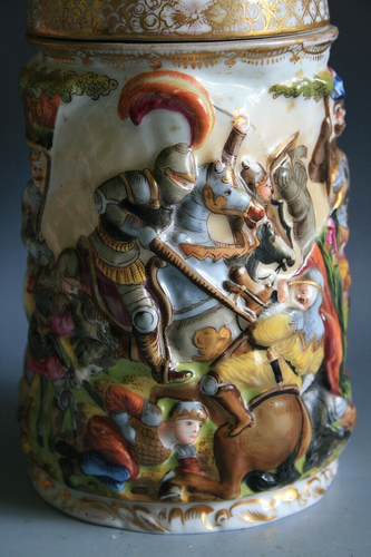 ANTIQUE 19TH CENTURY CAPODIMONTE BEER STEIN - CIRCA 1890 - 1900 - Picture 3 of 8