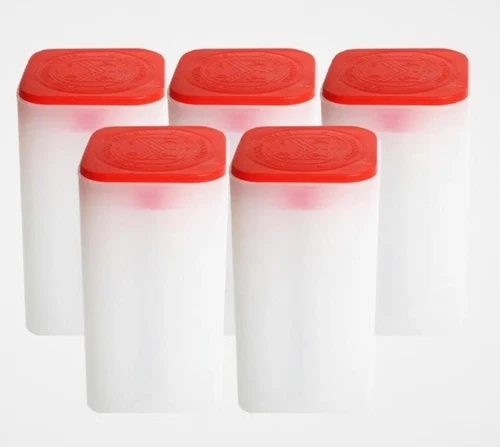 Lot of 5 - Empty 1 oz Gold American Eagle Coin Tube (Slightly Used, Red)