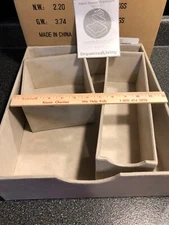 New Drawer Organizers. Hard Fabric Covered Neutral Set Of 3 From QVC NIB