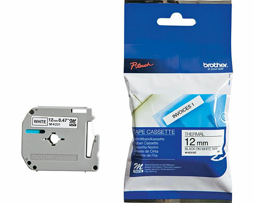 5 x Beschriftungsbänder Brother P-touch M-K221 original MK 221 sw ws 9mm 8m lang - Bild 3 von 5
