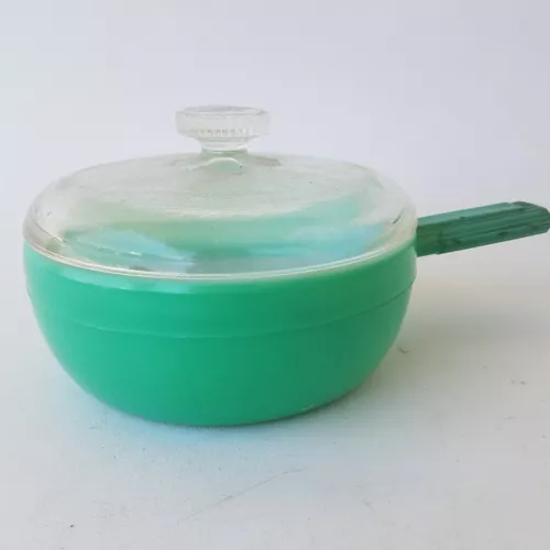Glasbake Covered Soup Bowl With Handle And Lid