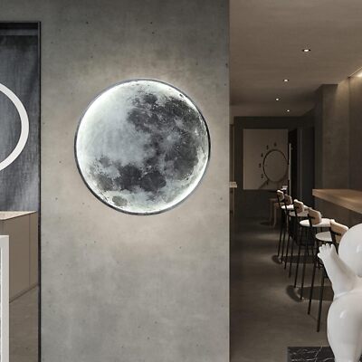 Moderne Art Mond LED Wandleuchte Mit Fernbedienung Für Geschäft,Veranda,Café