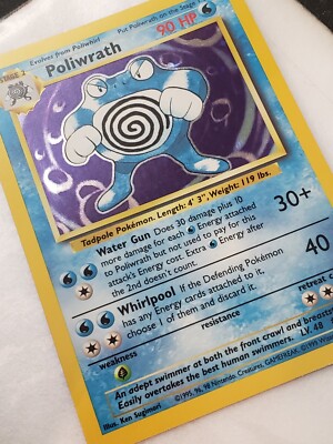 HOLO Poliwrath 13/102 NM / M - RARE 1999 Base Pokemon Card $2