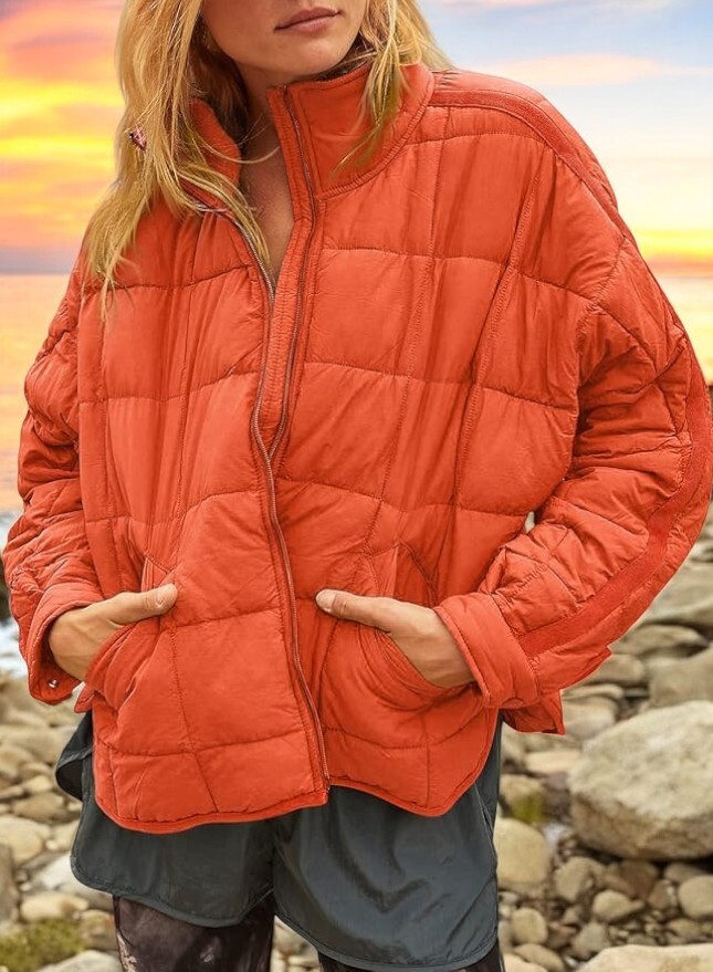 Womens Lightweight Jacket Coat Long Sleeve Zip Water Resistant