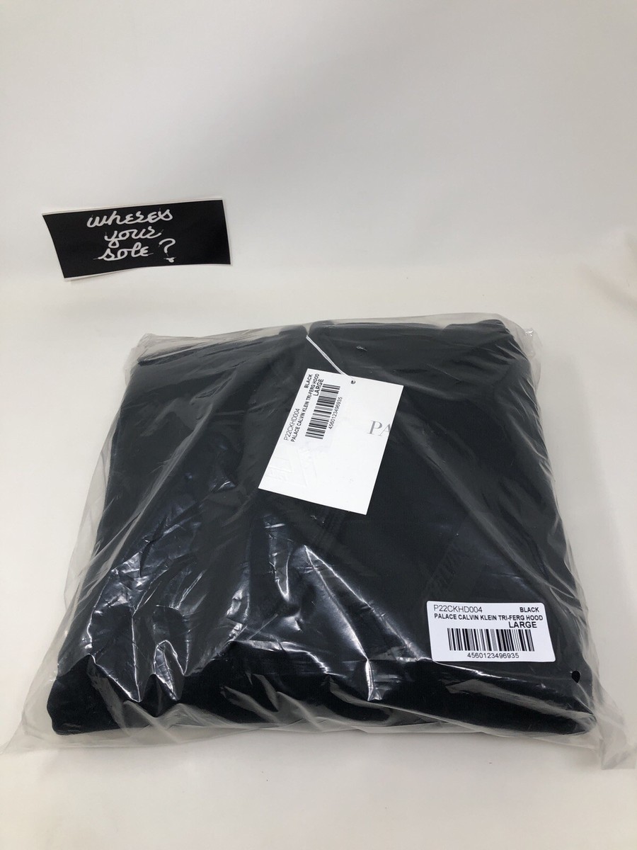 Palace Skateboards Calvin Klein Sweatshirt Sz LARGE L black hoodie 