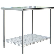 2 Layer Work Station Stainless Steel Platform Kitchen Food Prep Desk Undershelf