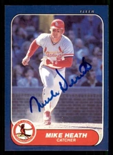 1986 Fleer Baseball #U-50 Mike Heath Signed Autograph (no COA)