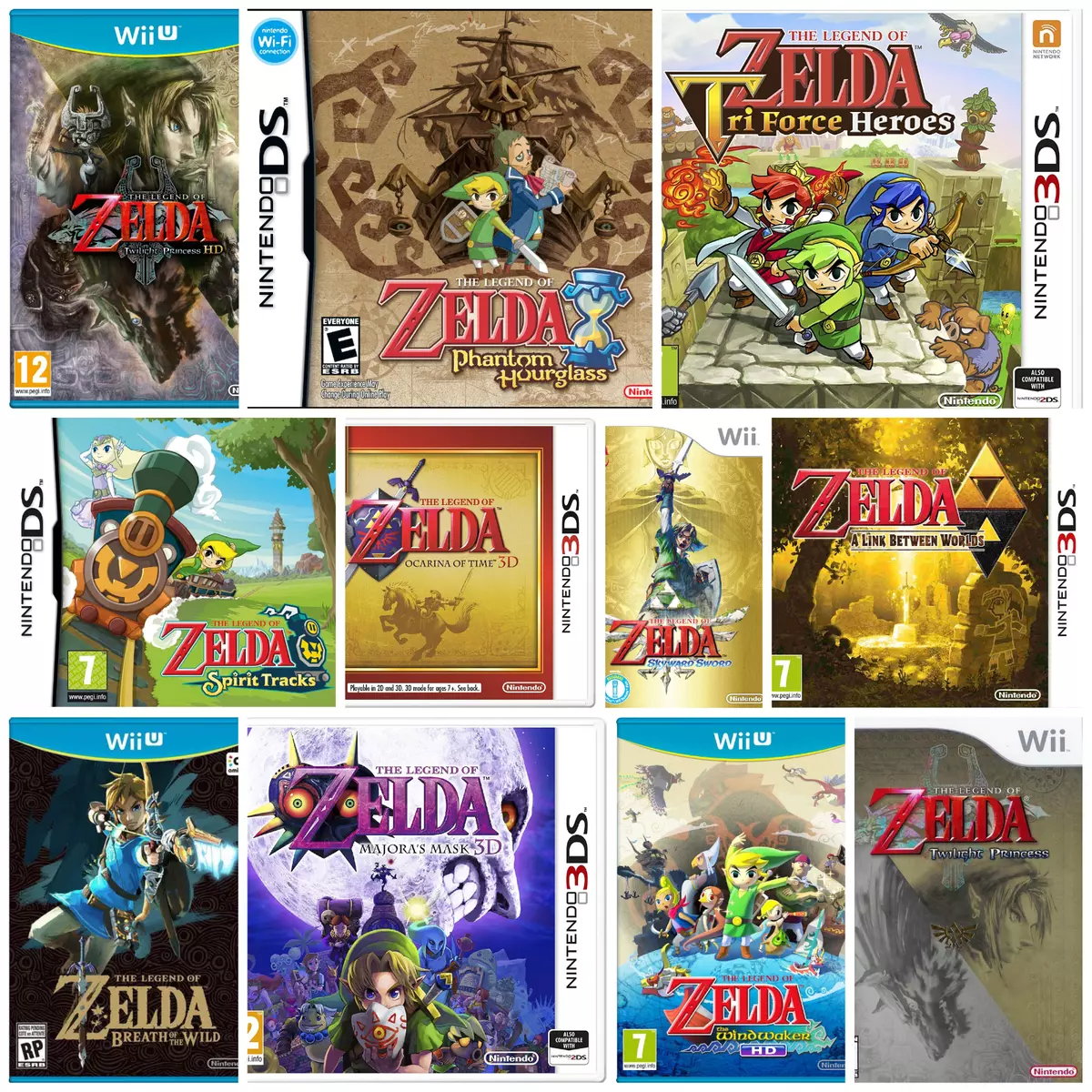 Legend of Zelda Nintendo Wii U 3DS Wii DS Games - Choose Your Game