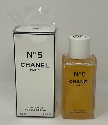 Chanel # 5 The Gold Body Oil Shimmer 8.4 oz / 250 ml NEW IN SEALED BOX 