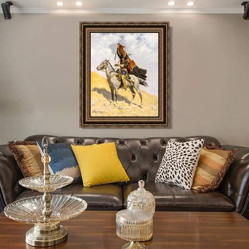 Arte de pared estampado en lona enmarcado la señal de manta de Frederic Remington - Imagen 2 de 15